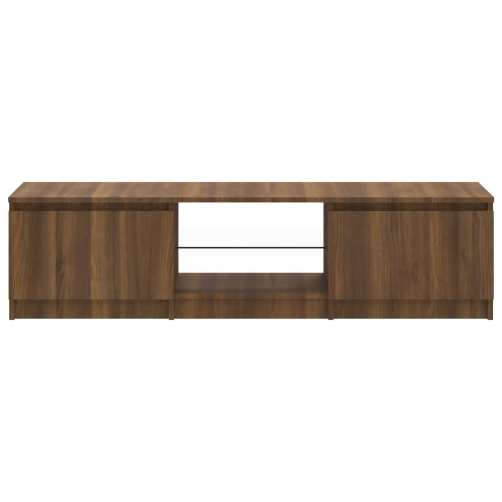 Barna tölgyszínű tv-szekrény led-ekkel 140 x 40 x 35,5 cm Barna tölgyszínű tv-szekrény led-ekkel 140 x 40 x 35,5 cm