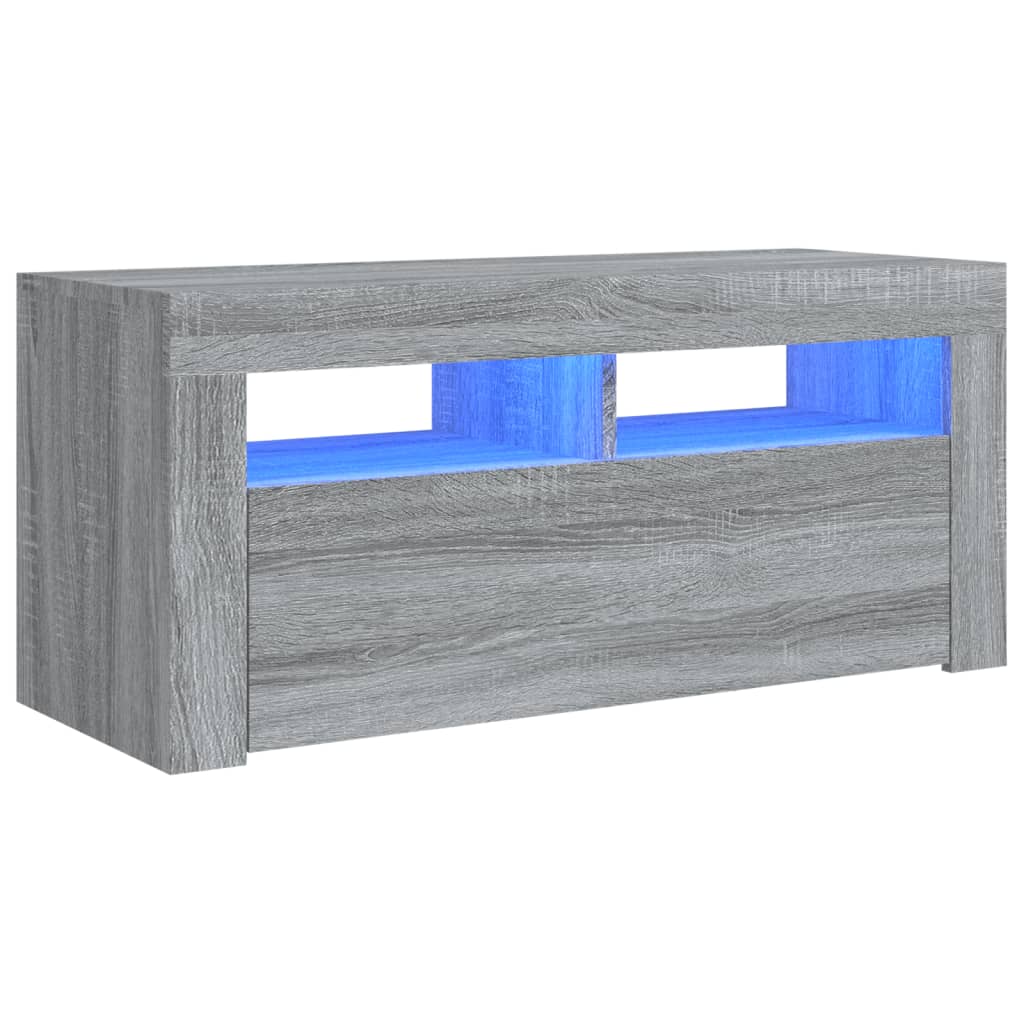 Szürke sonoma színű tv-szekrény led-világítással 90x35x40 cm Szürke sonoma színű tv-szekrény led-világítással 90x35x40 cm