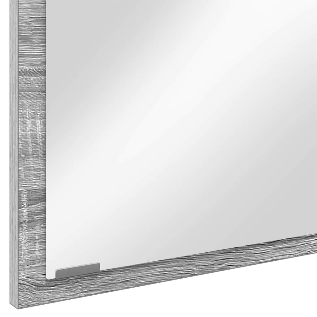 Tükör led -es lámpákkal szürke sonoma 90 x 8,5 x 37 cm faanyag