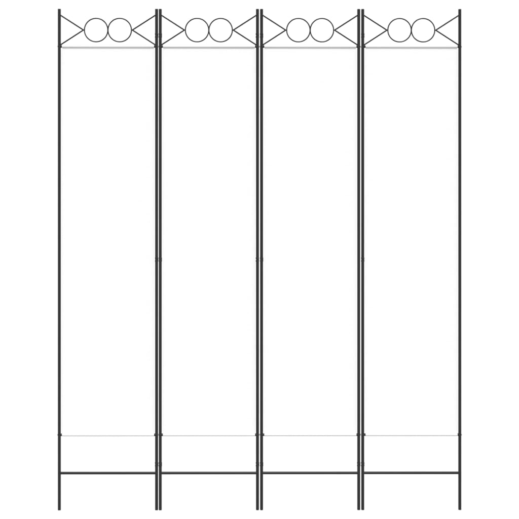 4 paneles fehér szövet térelválasztó 160x200 cm