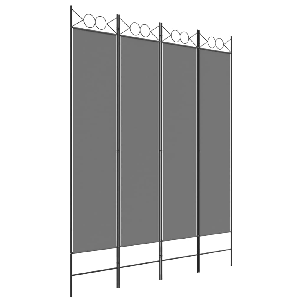 4 paneles antracitszürke szövet térelválasztó 160 x 200 cm 4 paneles antracitszürke szövet térelválasztó 160 x 200 cm