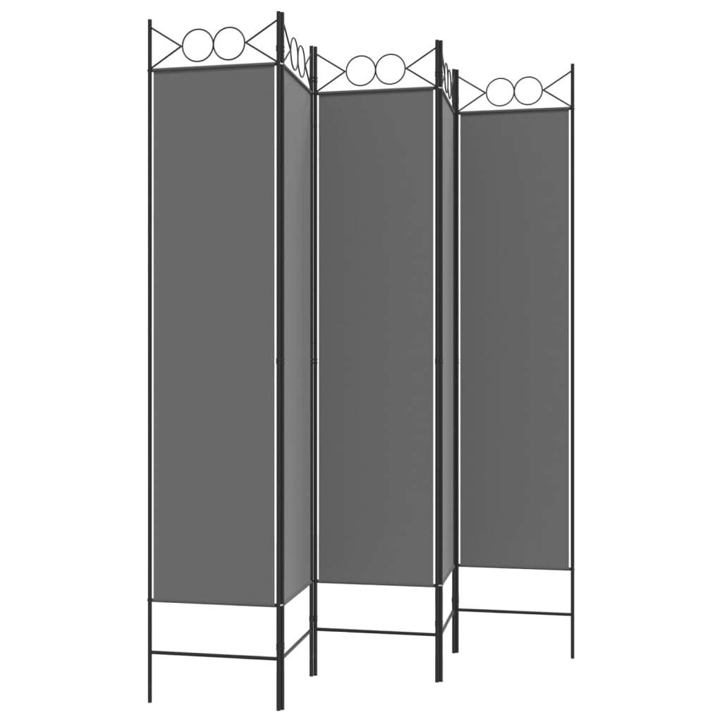 5 paneles antracitszürke szövet térelválasztó 200x200 cm 5 paneles antracitszürke szövet térelválasztó 200x200 cm