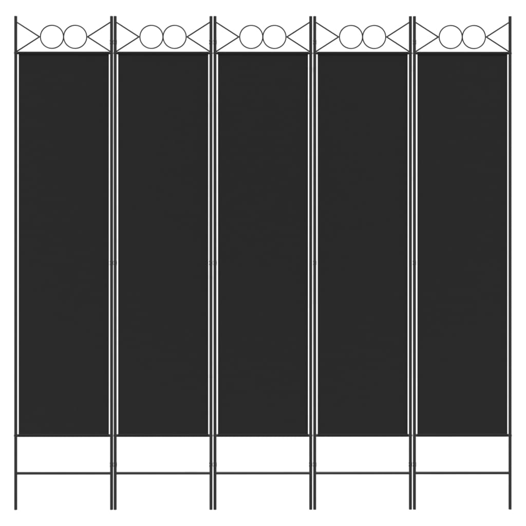 5 paneles fekete szövet térelválasztó 200x200 cm 5 paneles fekete szövet térelválasztó 200x200 cm