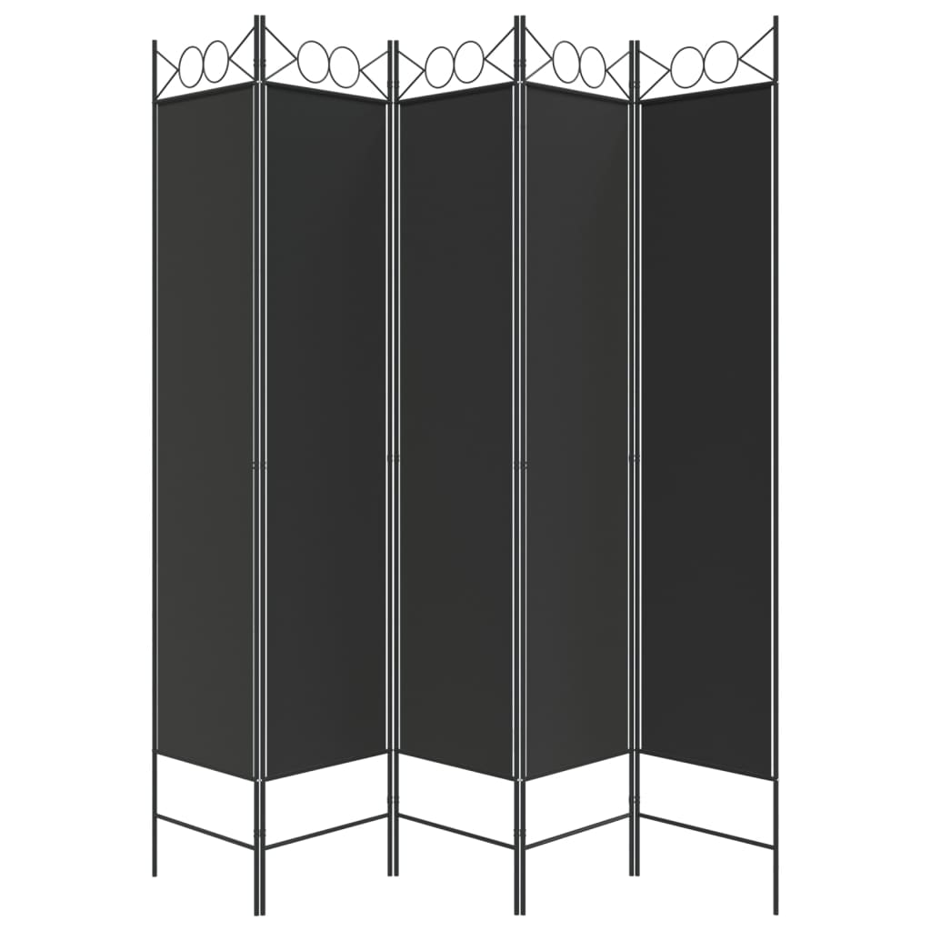 5 paneles fekete szövet térelválasztó 200x200 cm 5 paneles fekete szövet térelválasztó 200x200 cm