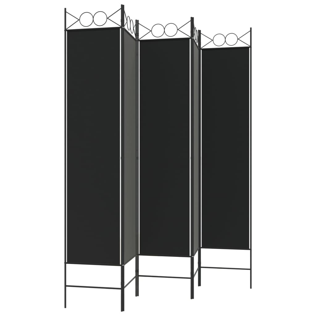 5 paneles fekete szövet térelválasztó 200x200 cm 5 paneles fekete szövet térelválasztó 200x200 cm