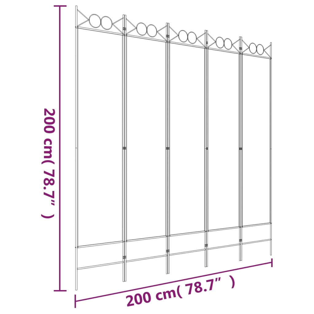 5 paneles fekete szövet térelválasztó 200x200 cm 5 paneles fekete szövet térelválasztó 200x200 cm