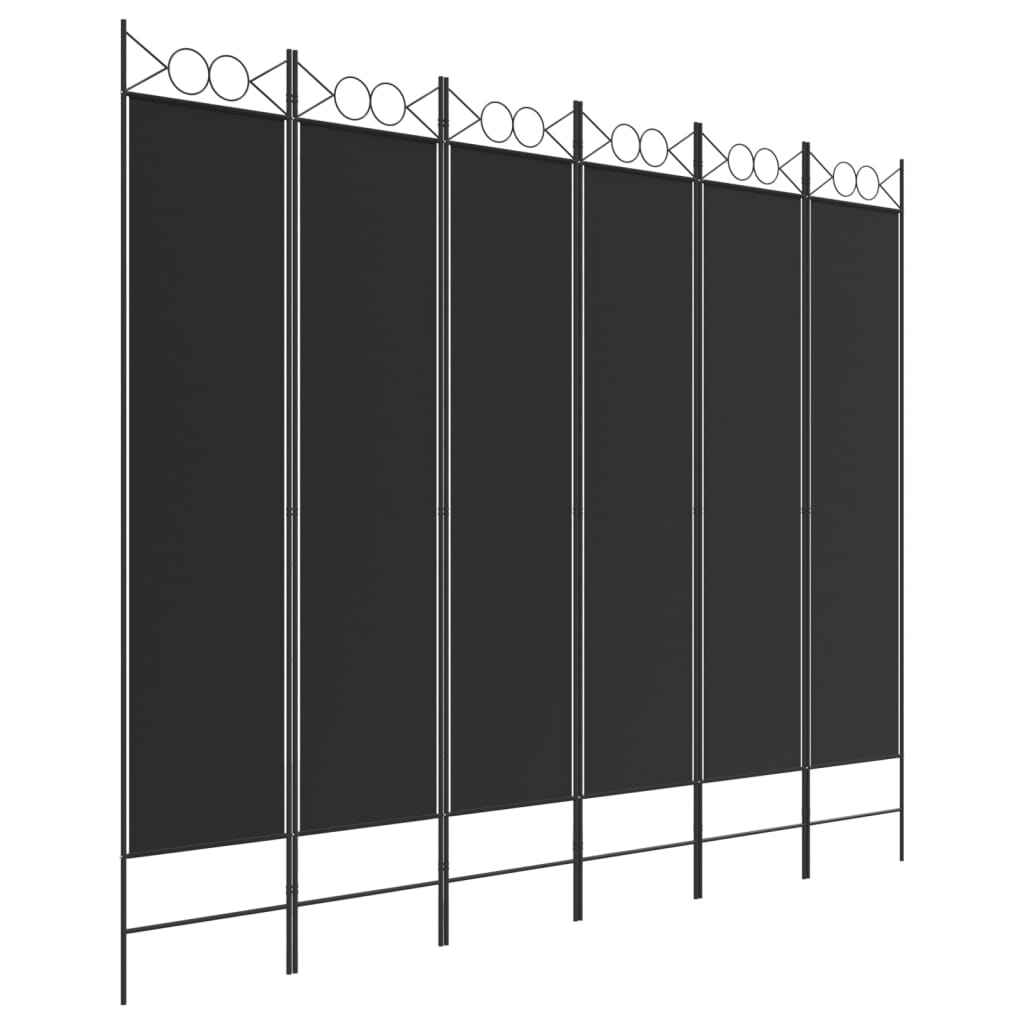 6-paneles fekete szövet térelválasztó 240 x 200 cm 6-paneles fekete szövet térelválasztó 240 x 200 cm