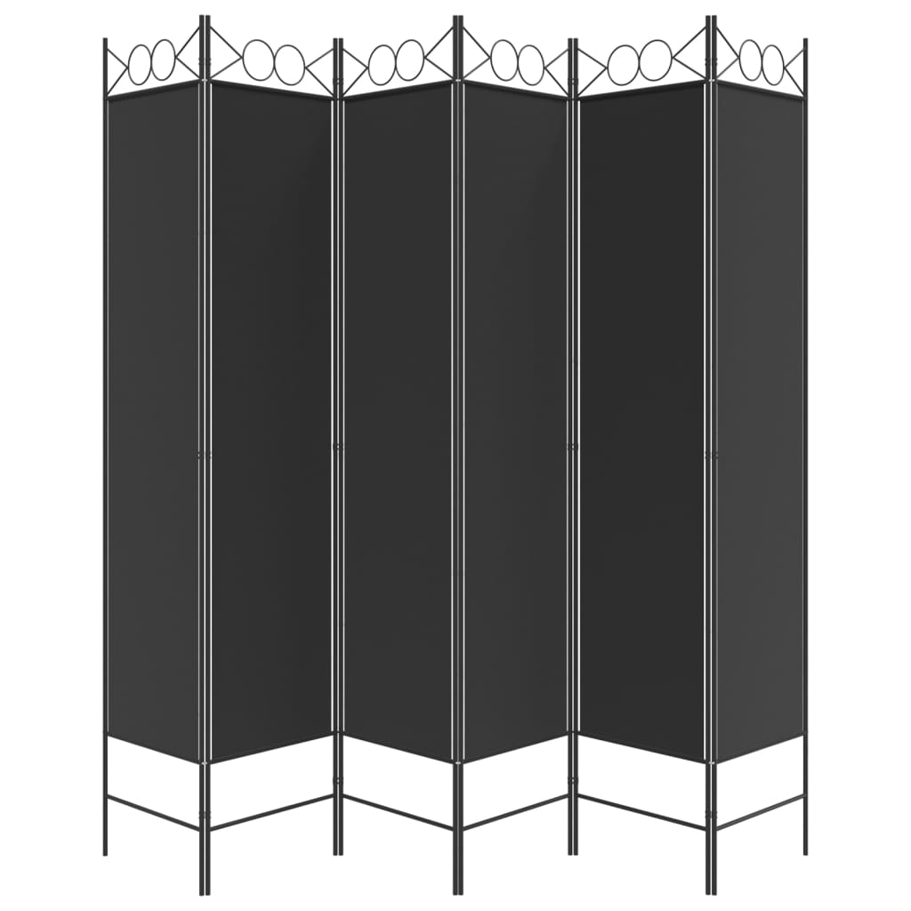 6-paneles fekete szövet térelválasztó 240 x 200 cm 6-paneles fekete szövet térelválasztó 240 x 200 cm