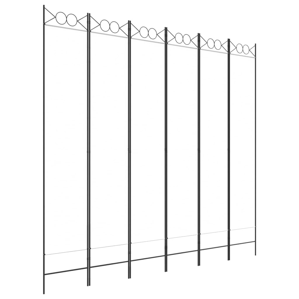 6-paneles fehér szövet térelválasztó 240x220 cm 6-paneles fehér szövet térelválasztó 240x220 cm