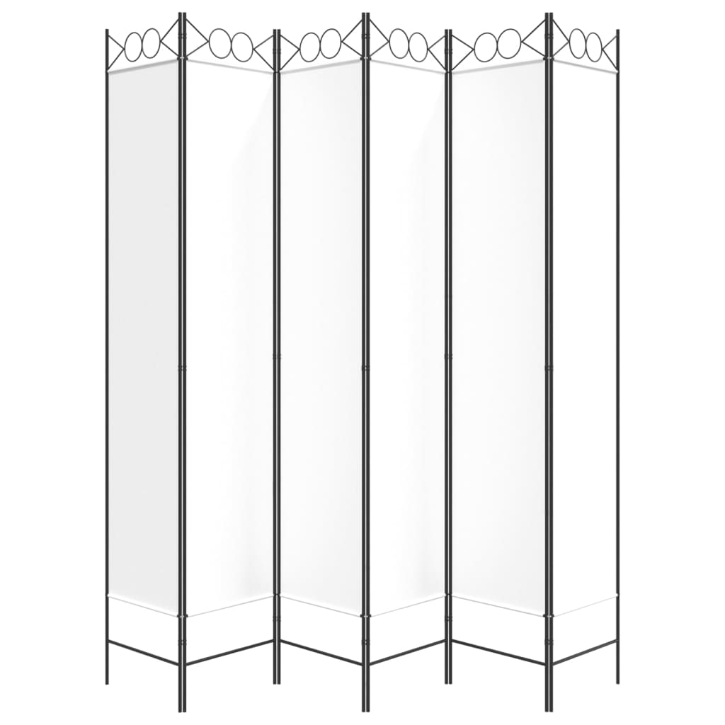 6-paneles fehér szövet térelválasztó 240x220 cm 6-paneles fehér szövet térelválasztó 240x220 cm