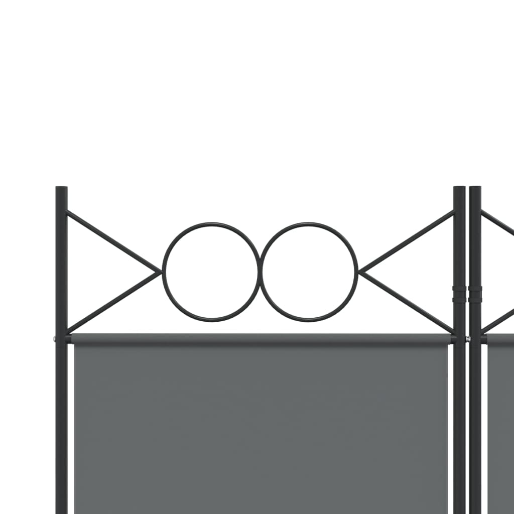 6 paneles antracitszürke szövet térelválasztó 240 x 220 cm