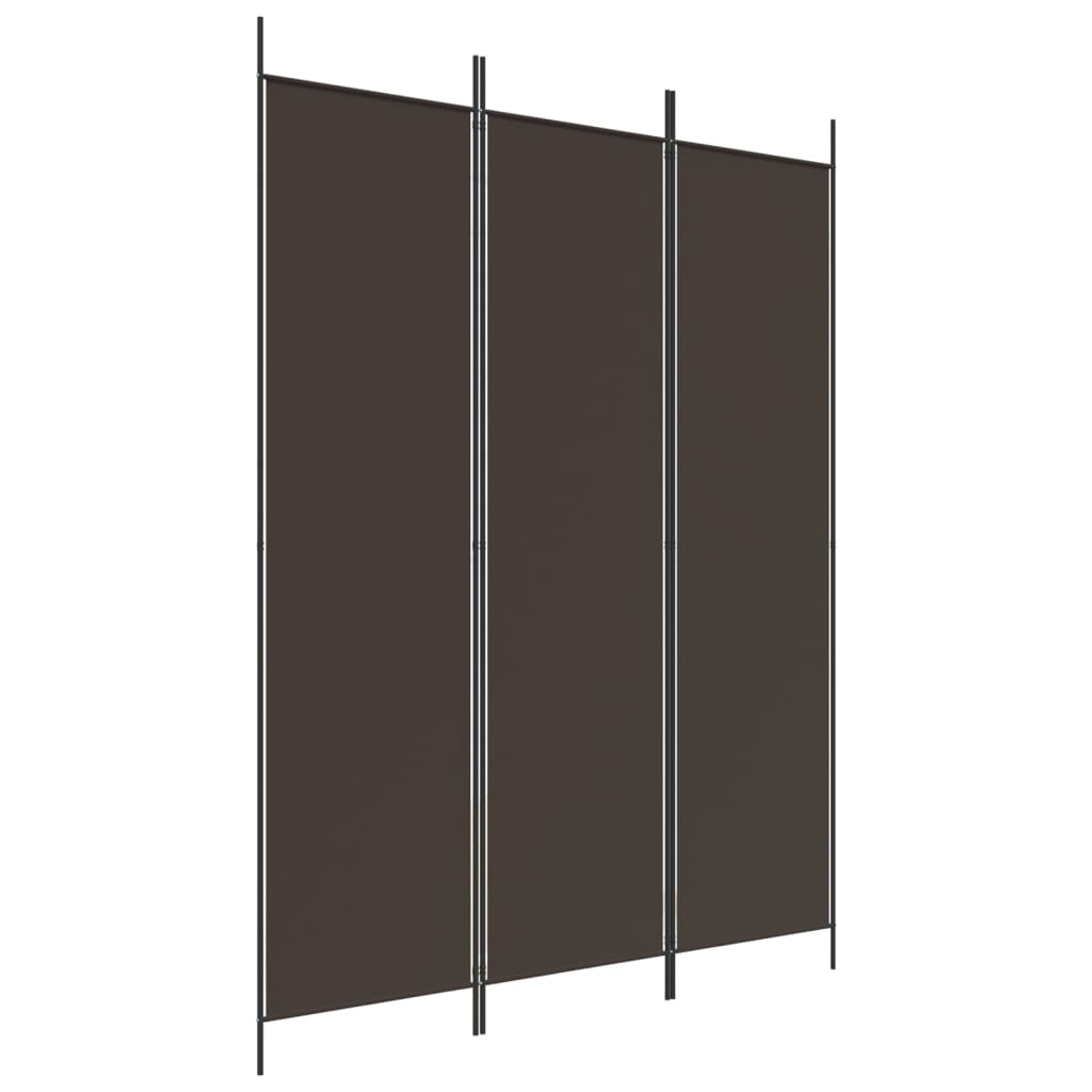 3 paneles barna szövet paraván 150 x 200 cm