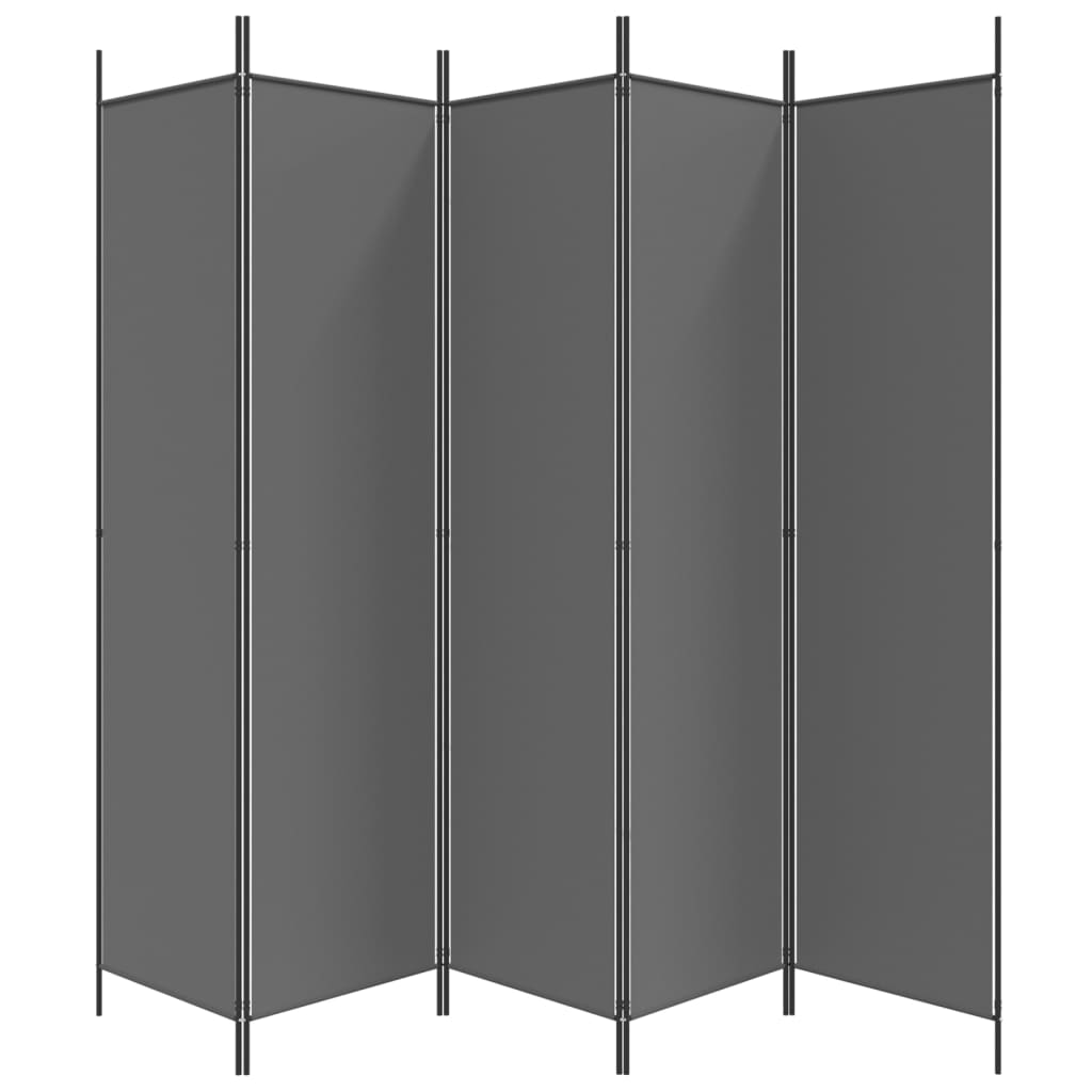5 paneles antracitszürke szövet térelválasztó 250x200 cm 5 paneles antracitszürke szövet térelválasztó 250x200 cm