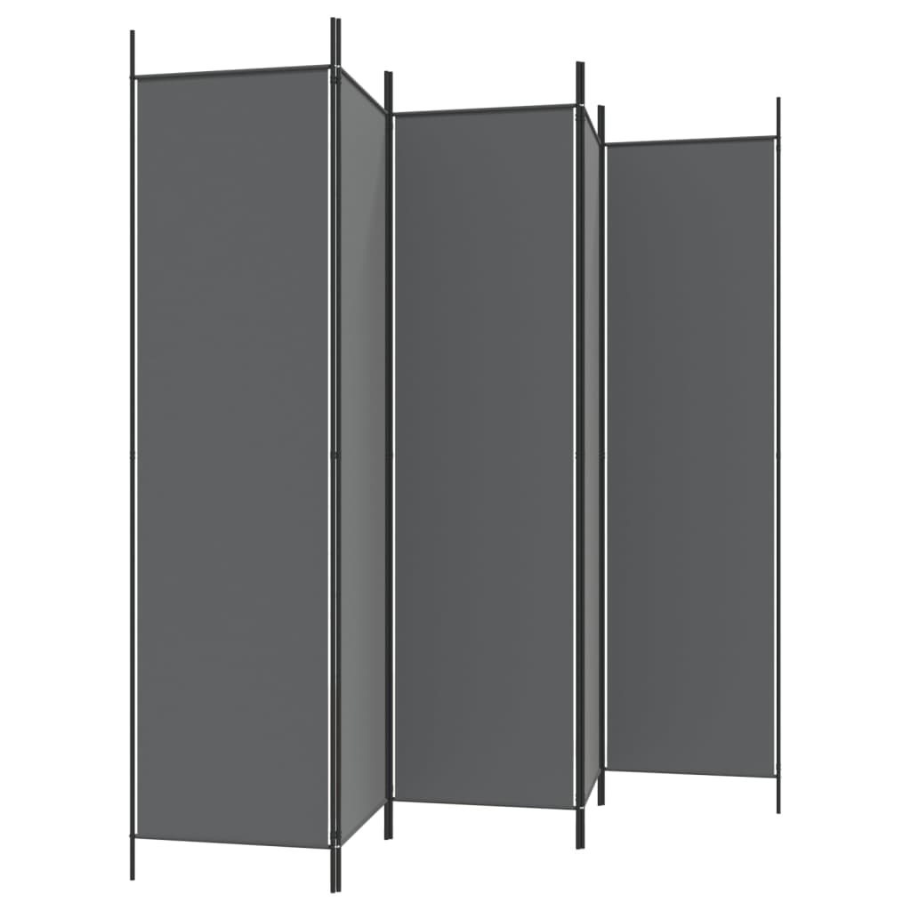 5 paneles antracitszürke szövet térelválasztó 250x200 cm 5 paneles antracitszürke szövet térelválasztó 250x200 cm