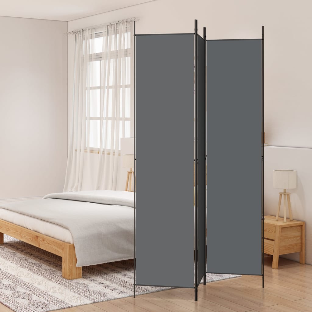 3 paneles antracitszürke szövet térelválasztó 150 x 220 cm 3 paneles antracitszürke szövet térelválasztó 150 x 220 cm
