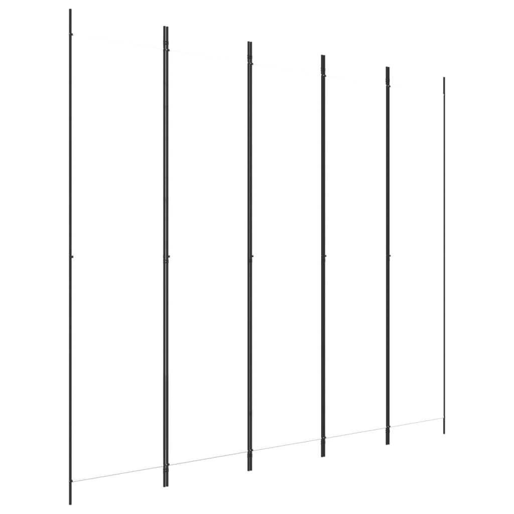 fehér 5 paneles paraván 250x220 cm szövet
