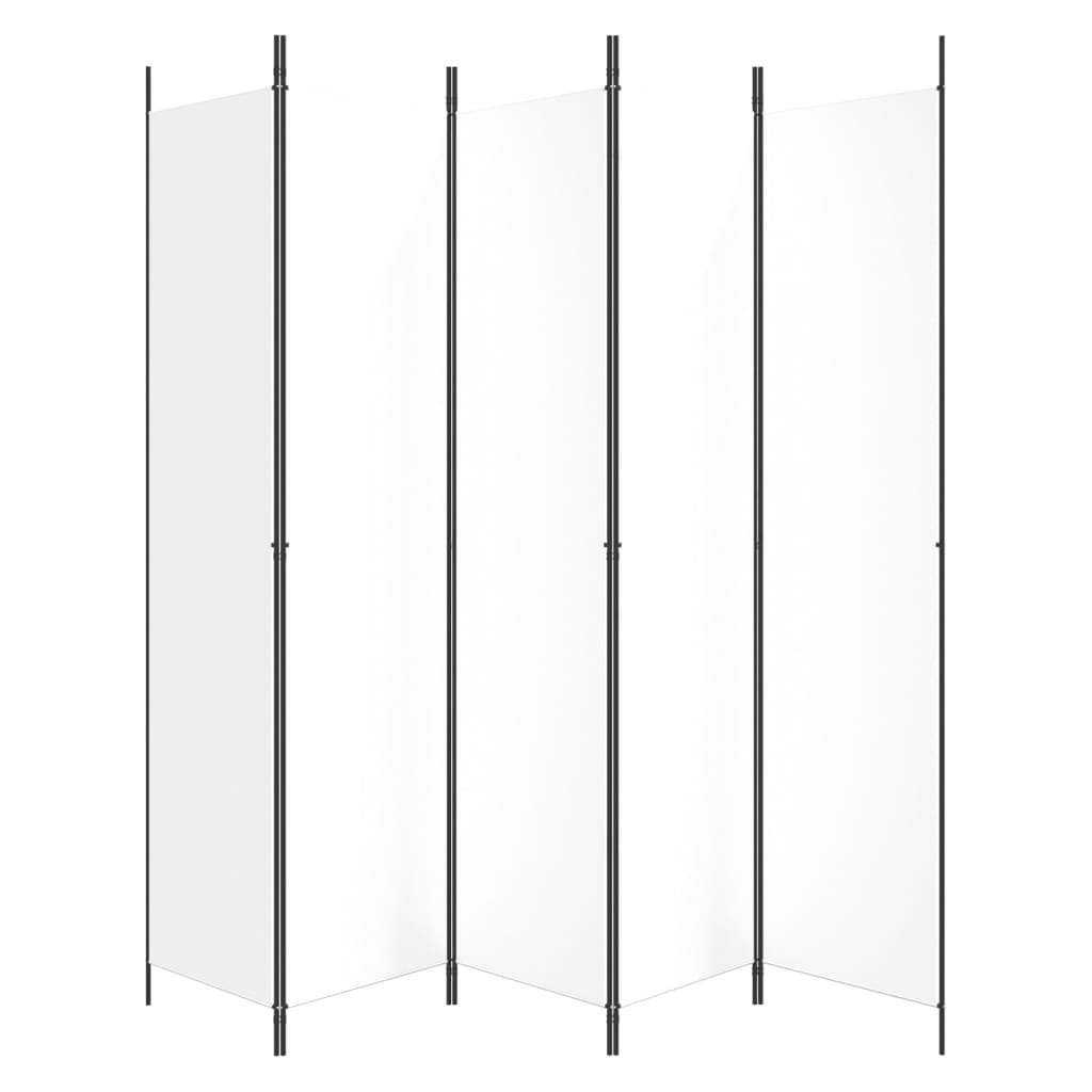 fehér 5 paneles paraván 250x220 cm szövet