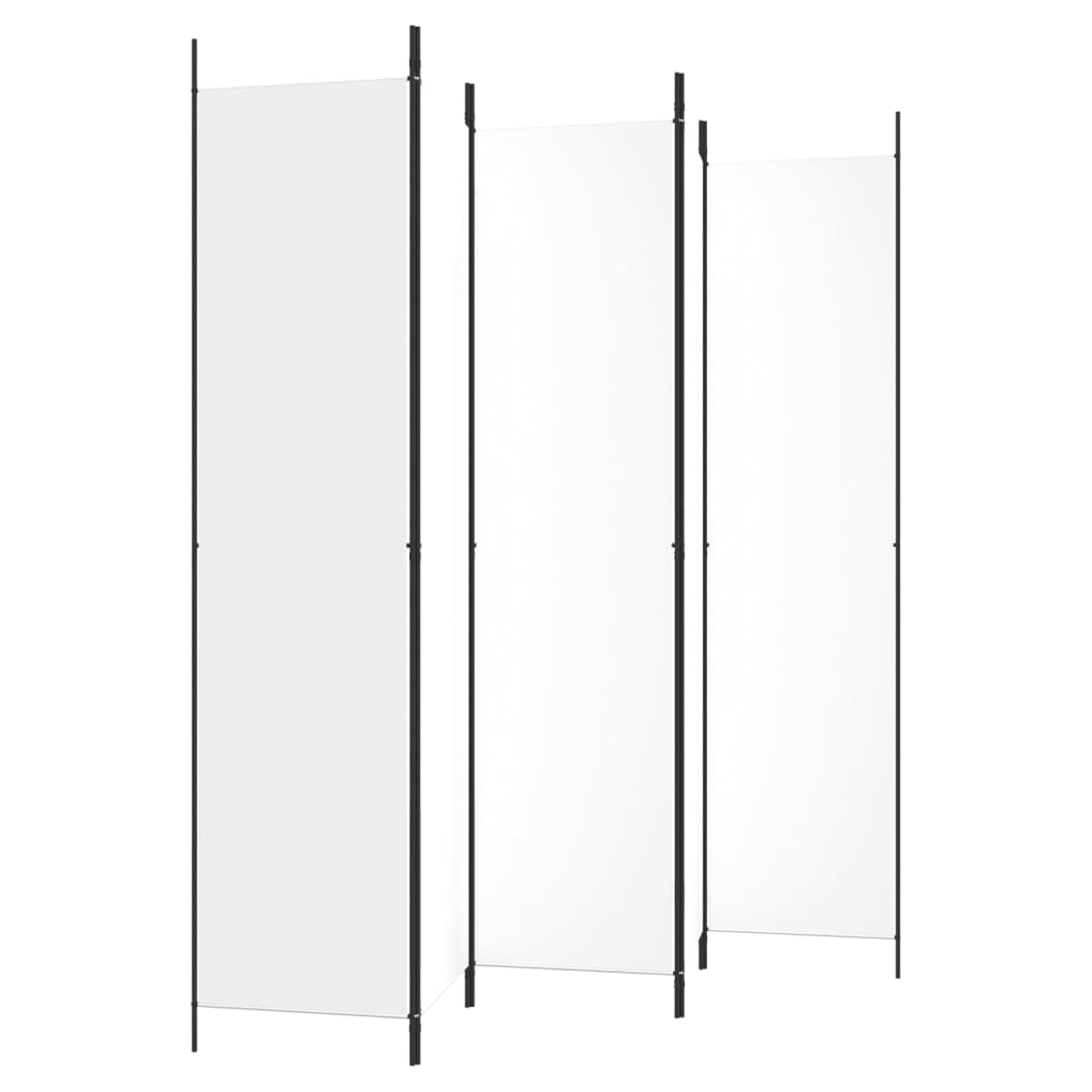 fehér 5 paneles paraván 250x220 cm szövet