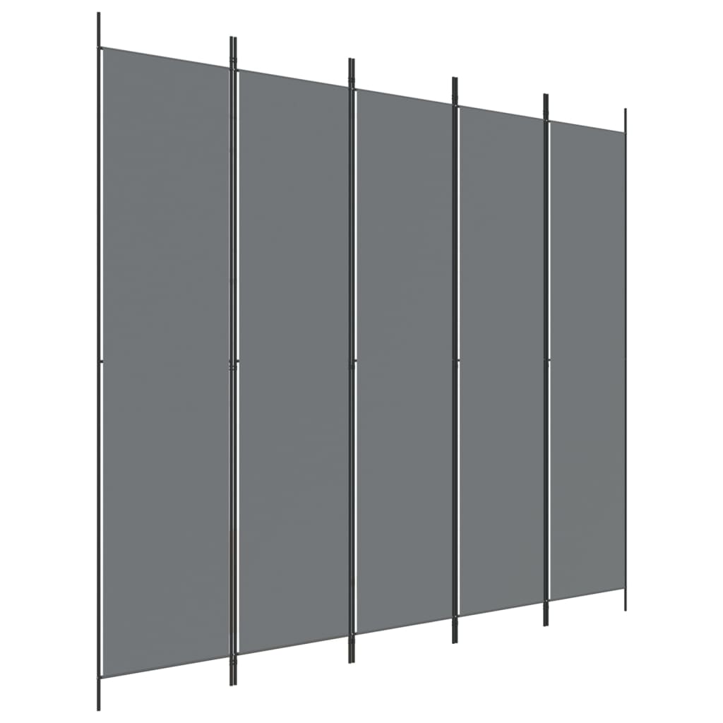 5 paneles antracitszürke szövet térelválasztó 250 x 220 cm 5 paneles antracitszürke szövet térelválasztó 250 x 220 cm
