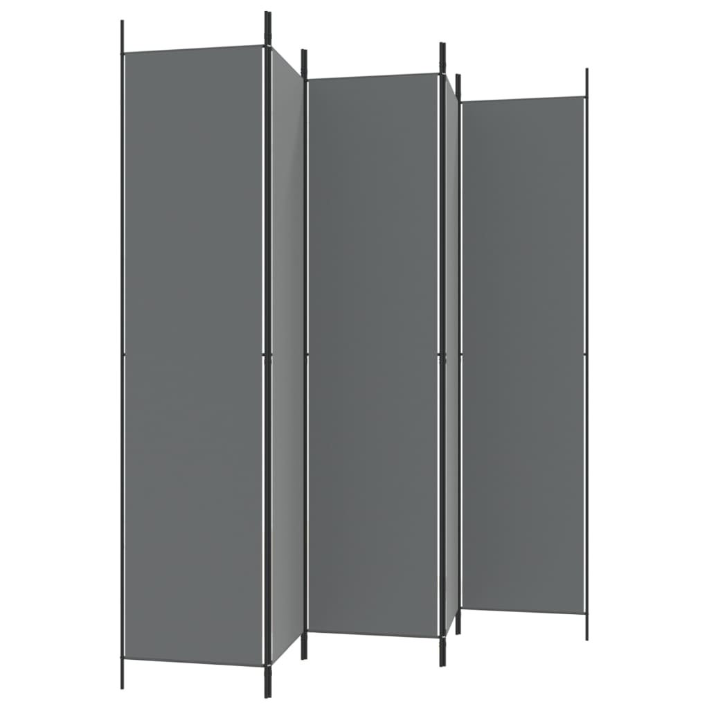 5 paneles antracitszürke szövet térelválasztó 250 x 220 cm 5 paneles antracitszürke szövet térelválasztó 250 x 220 cm