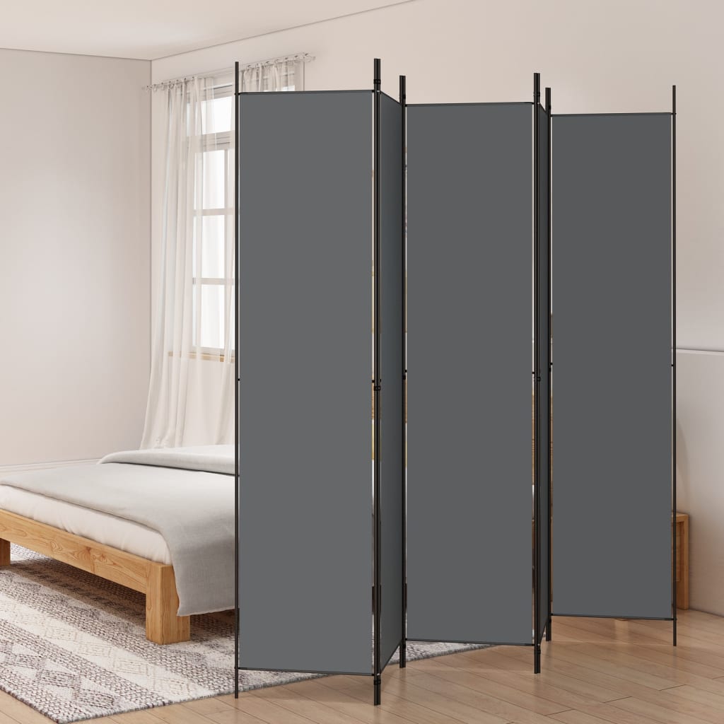 5 paneles antracitszürke szövet térelválasztó 250 x 220 cm 5 paneles antracitszürke szövet térelválasztó 250 x 220 cm