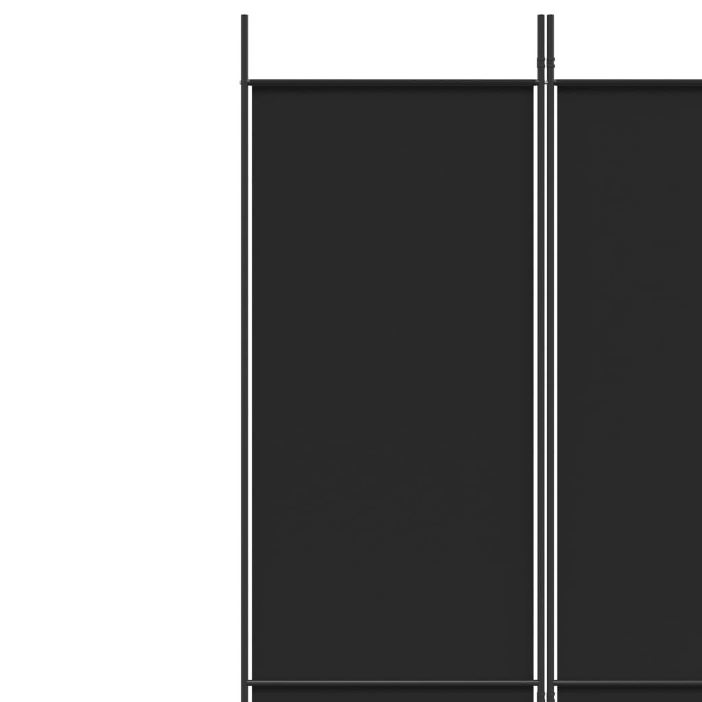 5 paneles fekete szövet térelválasztó 250x220 cm