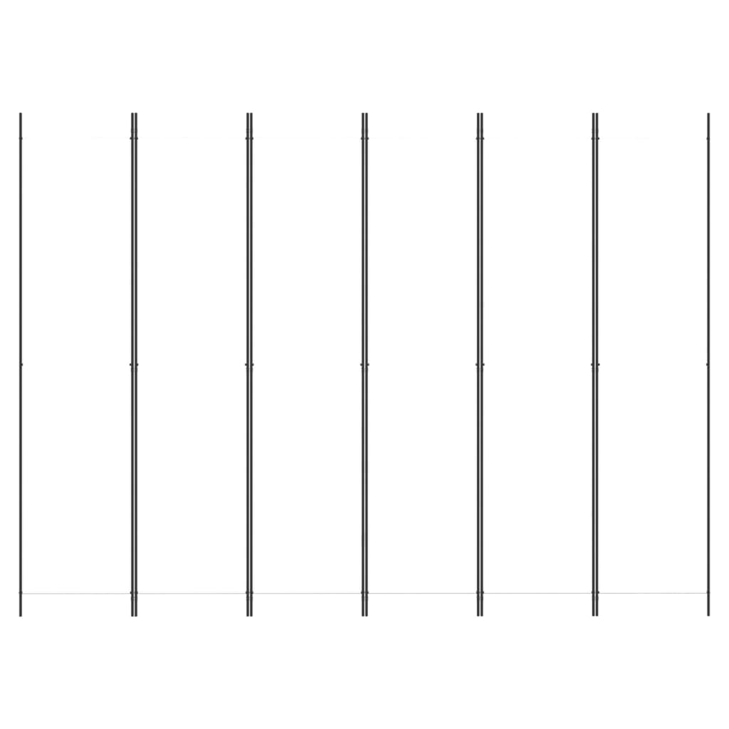 6 paneles fehér szövet térelválasztó 250 x 220 cm