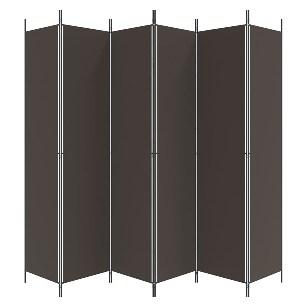 6 paneles barna szövet paraván 300 x 220 cm