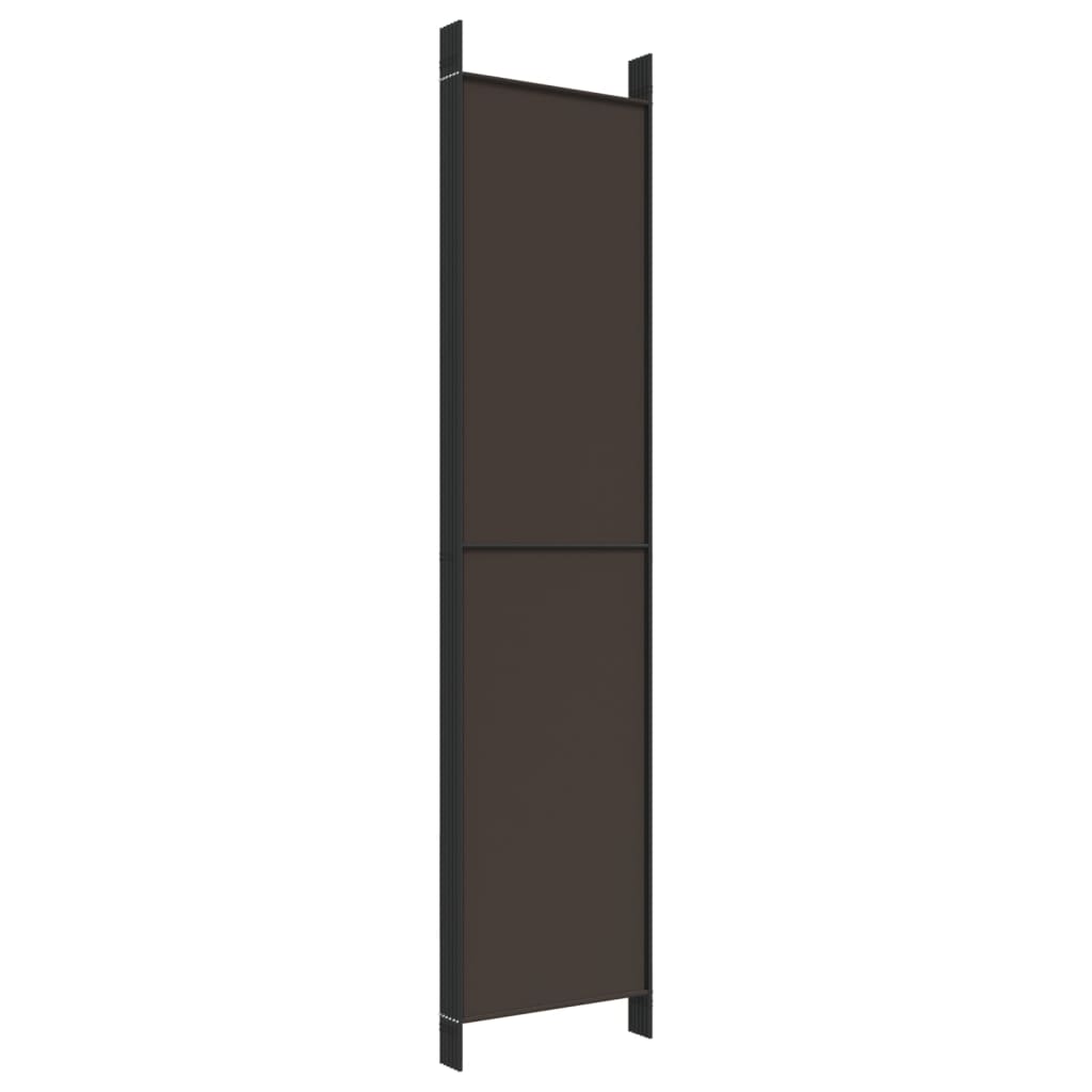 6 paneles barna szövet paraván 300 x 220 cm