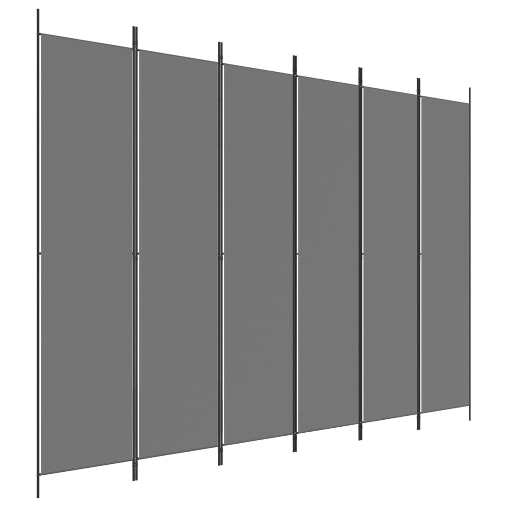 6 paneles antracitszürke szövet térelválasztó 300 x 220 cm 6 paneles antracitszürke szövet térelválasztó 300 x 220 cm