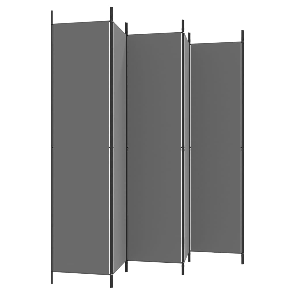 6 paneles antracitszürke szövet térelválasztó 300 x 220 cm 6 paneles antracitszürke szövet térelválasztó 300 x 220 cm