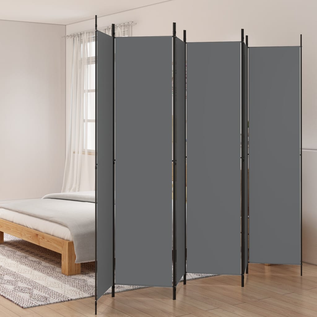 6 paneles antracitszürke szövet térelválasztó 300 x 220 cm 6 paneles antracitszürke szövet térelválasztó 300 x 220 cm