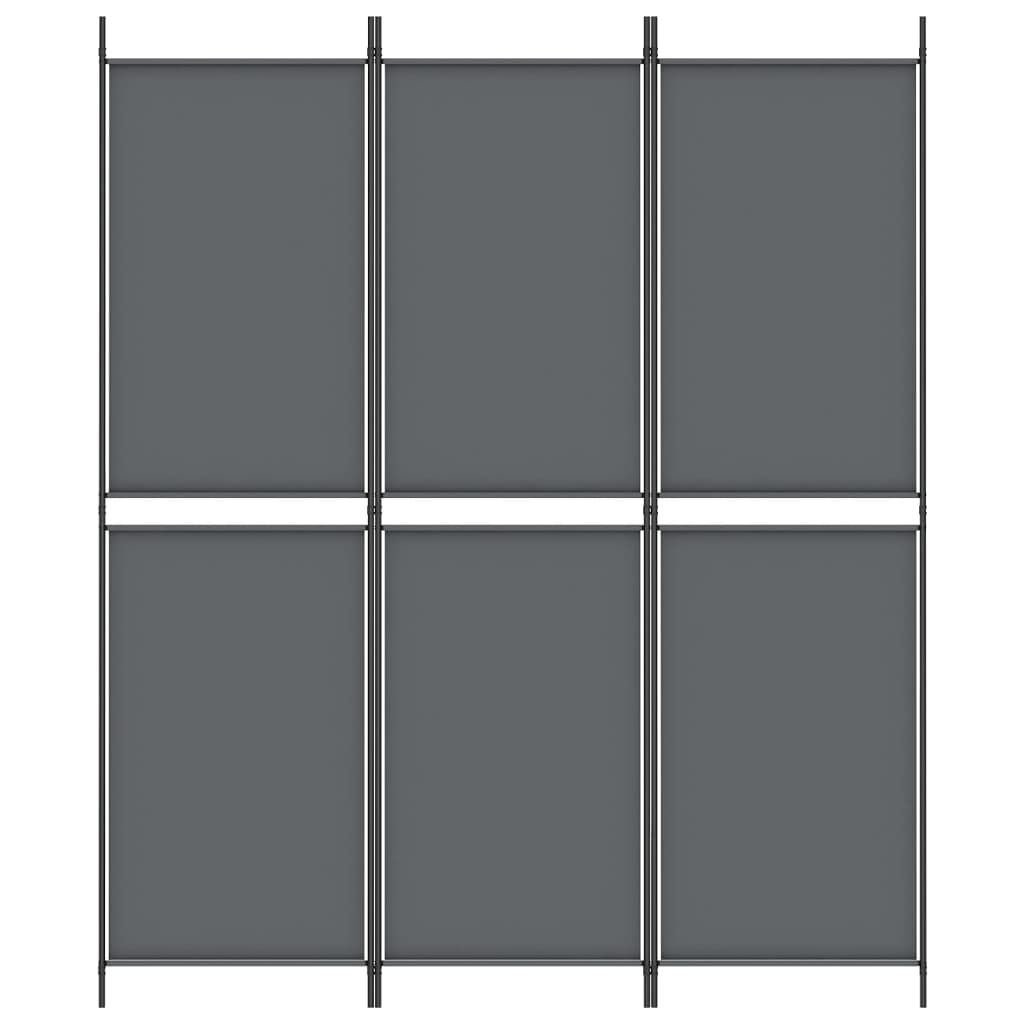 3 paneles antracitszürke szövet térelválasztó 150x180 cm