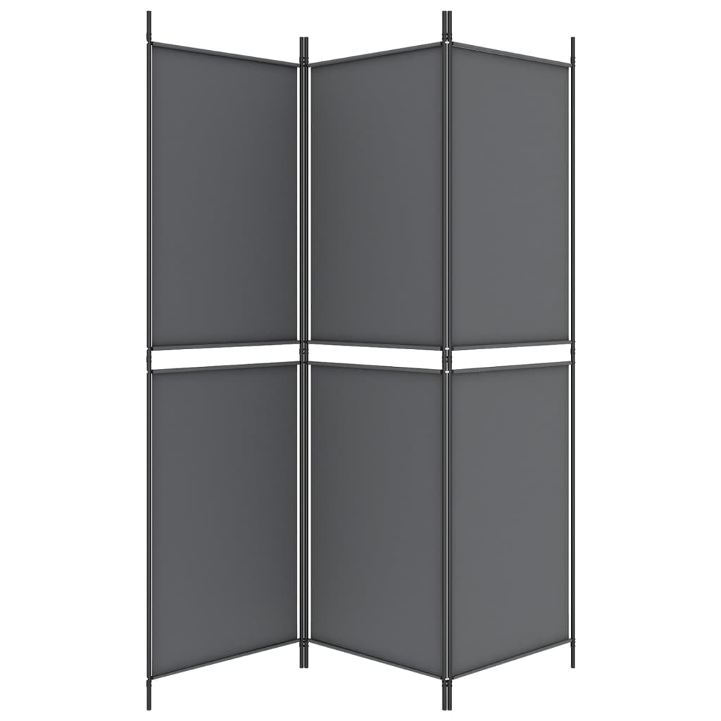 3 paneles antracitszürke szövet térelválasztó 150x180 cm