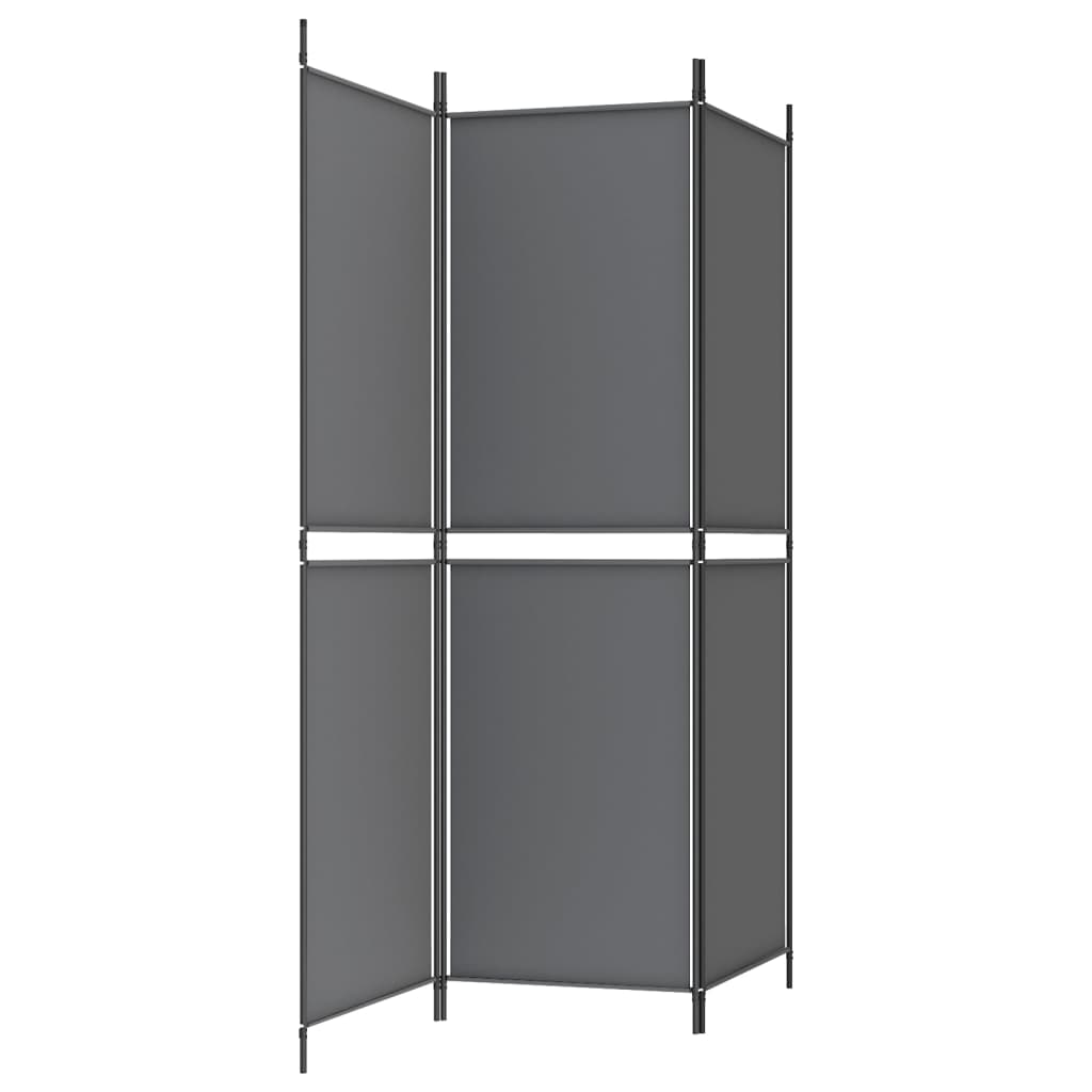 3 paneles antracitszürke szövet térelválasztó 150x180 cm
