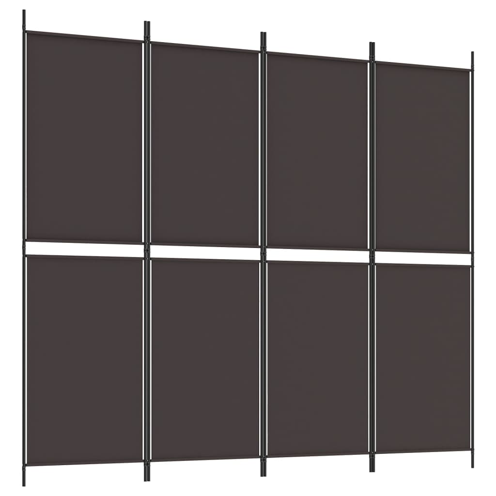 4 paneles barna szövet paraván 200x180 cm