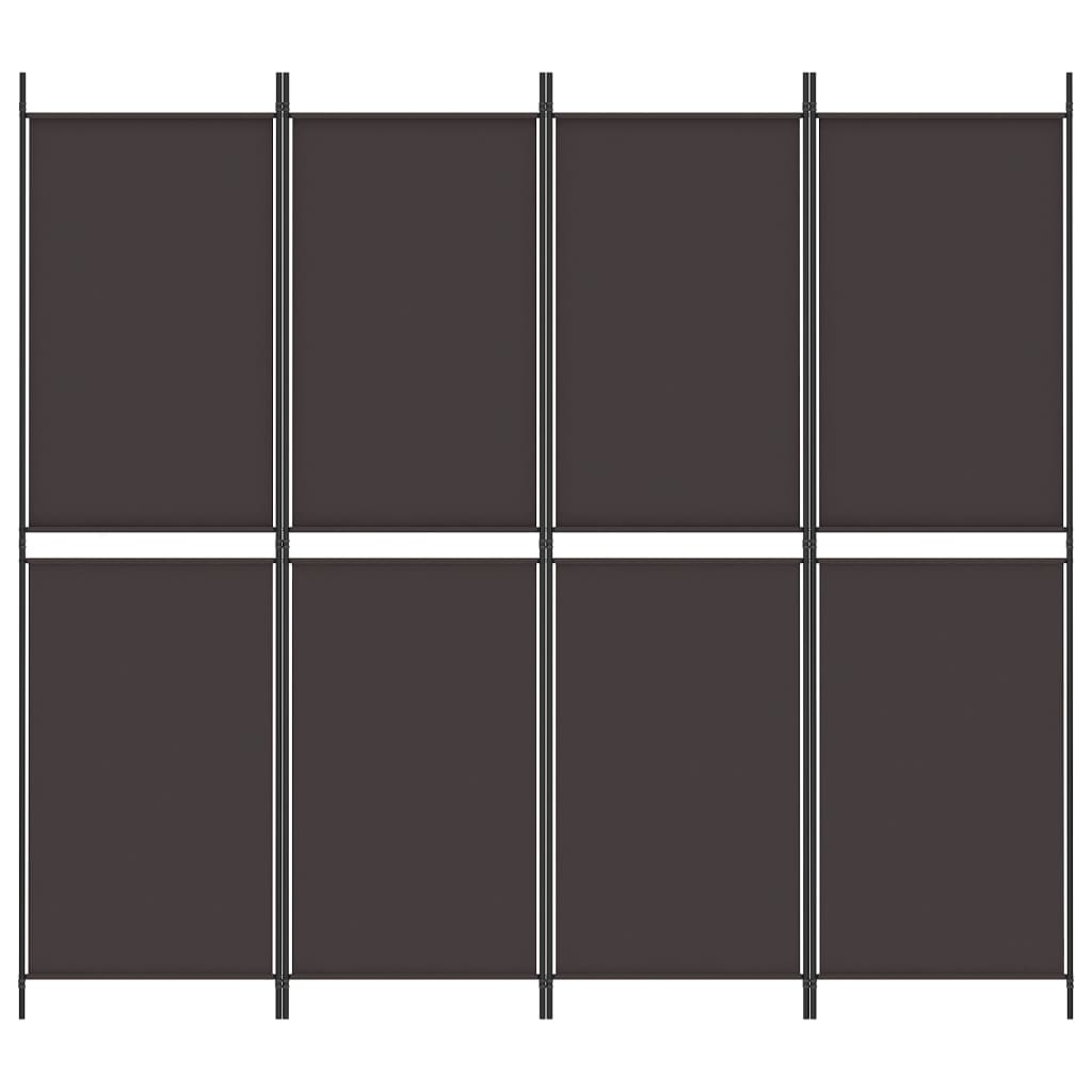 4 paneles barna szövet paraván 200x180 cm
