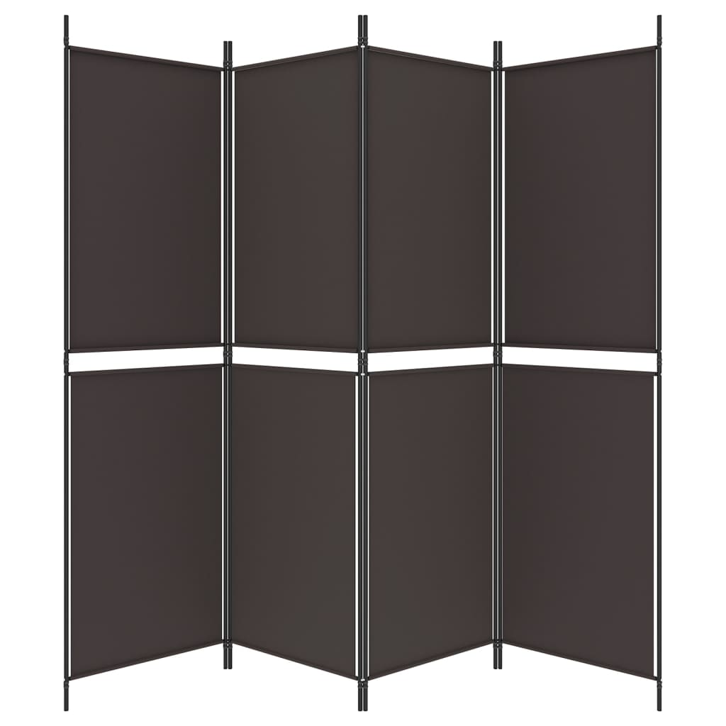4 paneles barna szövet paraván 200x180 cm