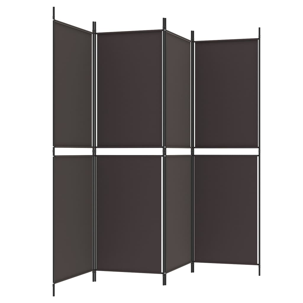 4 paneles barna szövet paraván 200x180 cm