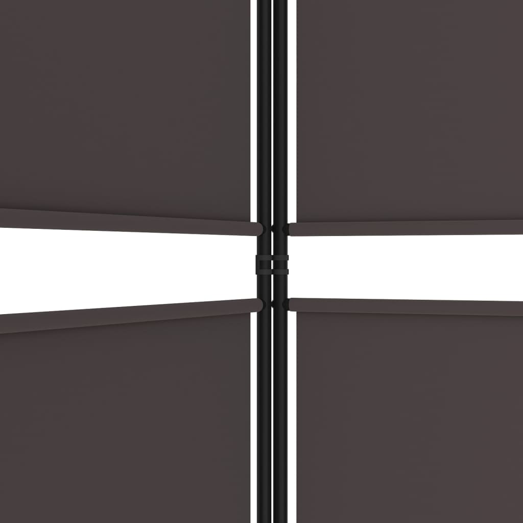4 paneles barna szövet paraván 200x180 cm