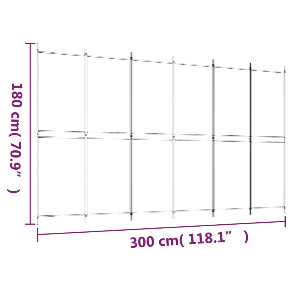 6 paneles fehér szövet térelválasztó 300x180 cm 6 paneles fehér szövet térelválasztó 300x180 cm