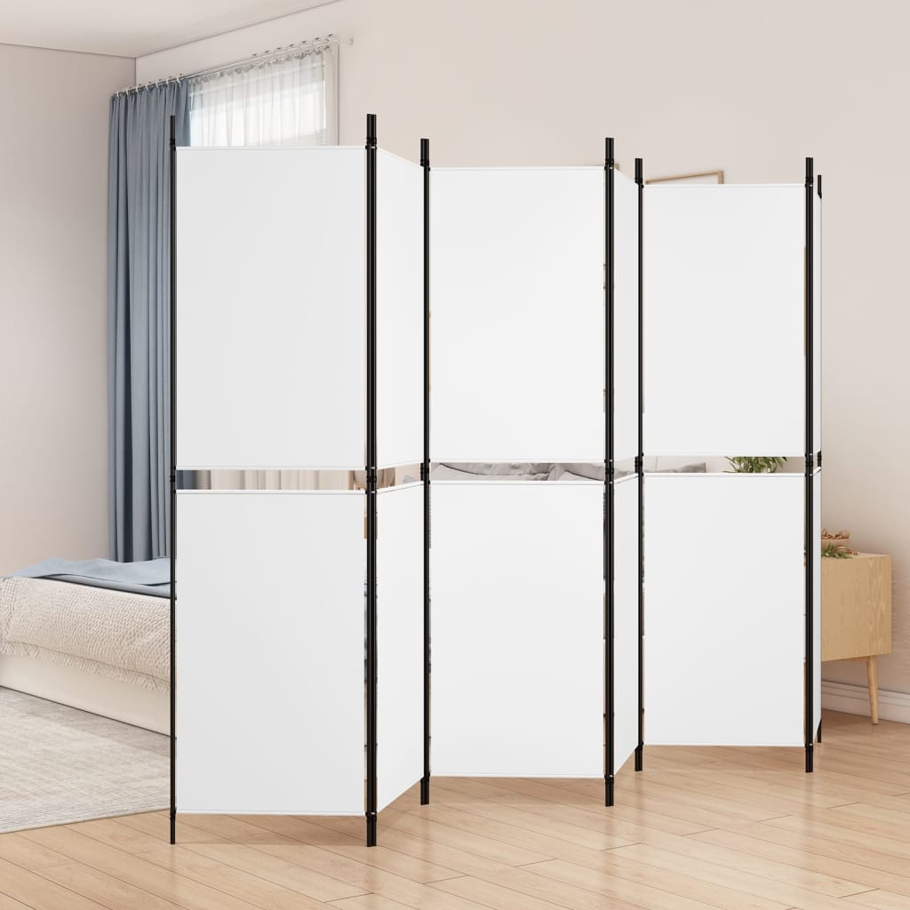 6 paneles fehér szövet térelválasztó 300x180 cm 6 paneles fehér szövet térelválasztó 300x180 cm