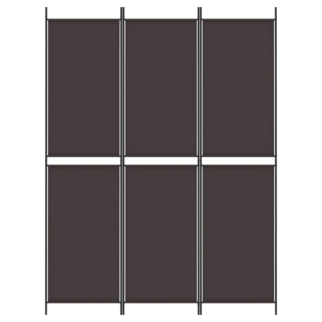 3 paneles barna szövet paraván 150 x 200 cm