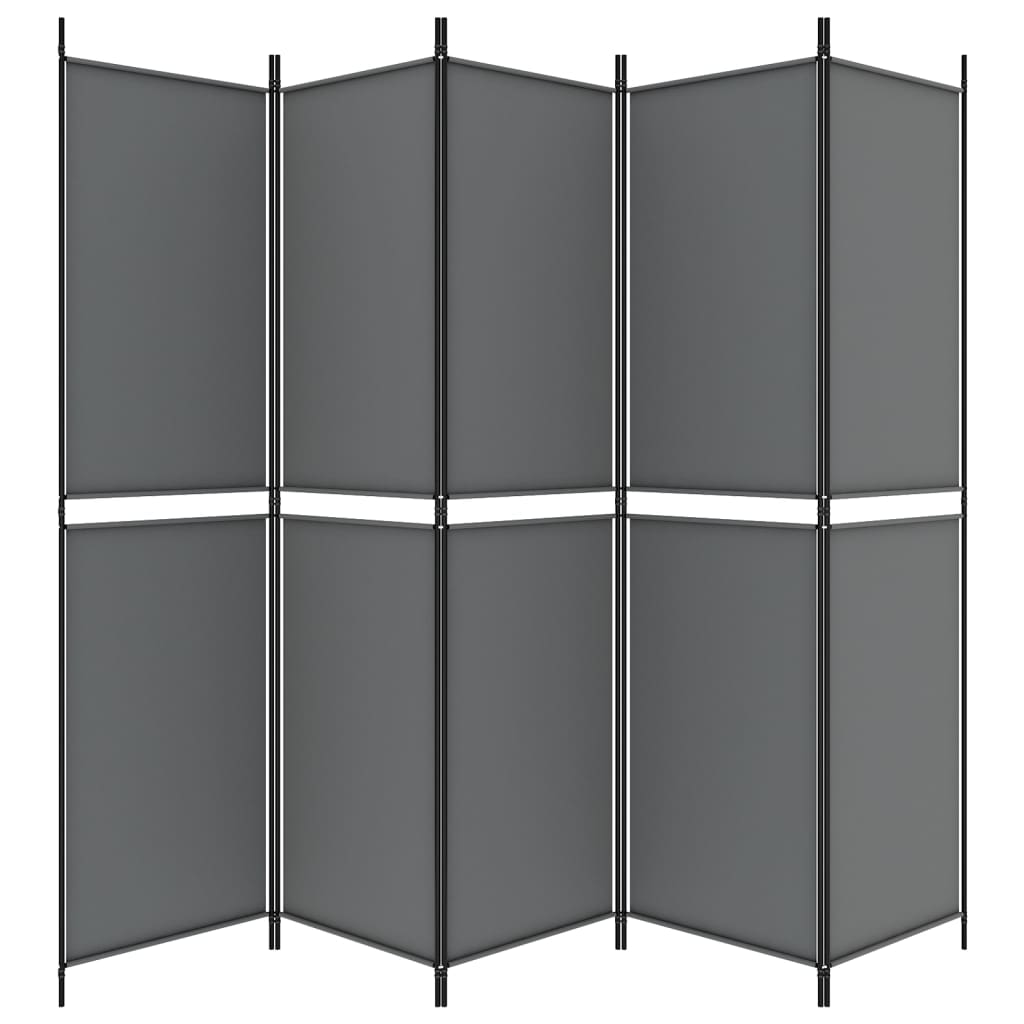 5 paneles antracitszürke szövet térelválasztó 250x200 cm 5 paneles antracitszürke szövet térelválasztó 250x200 cm