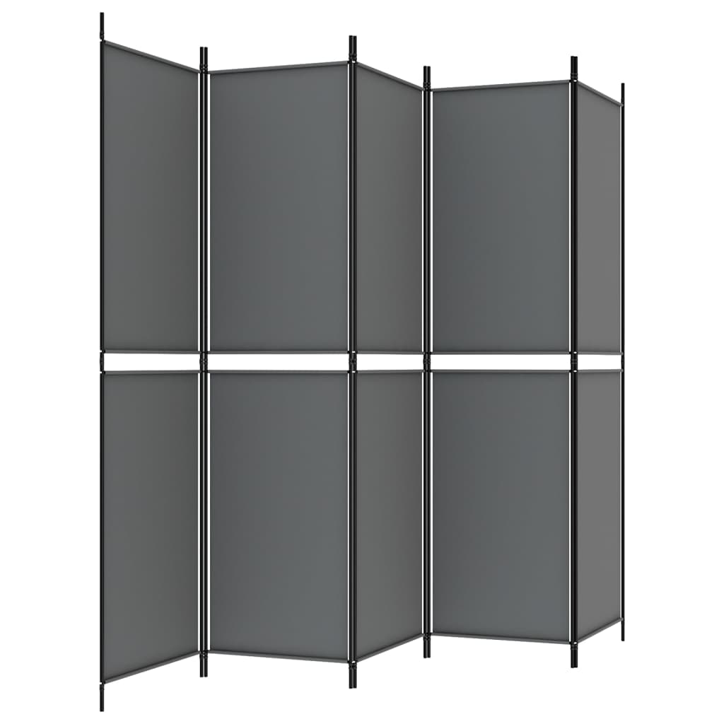 5 paneles antracitszürke szövet térelválasztó 250x200 cm 5 paneles antracitszürke szövet térelválasztó 250x200 cm