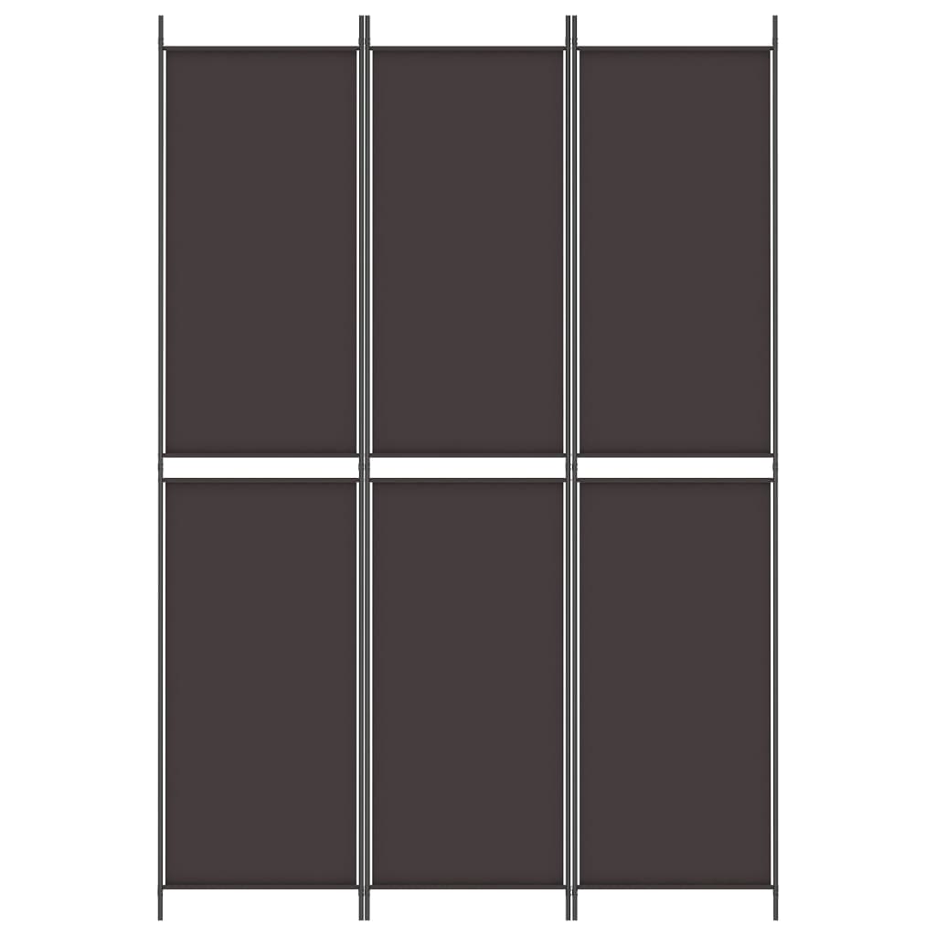 3 paneles barna szövet paraván 150x220 cm
