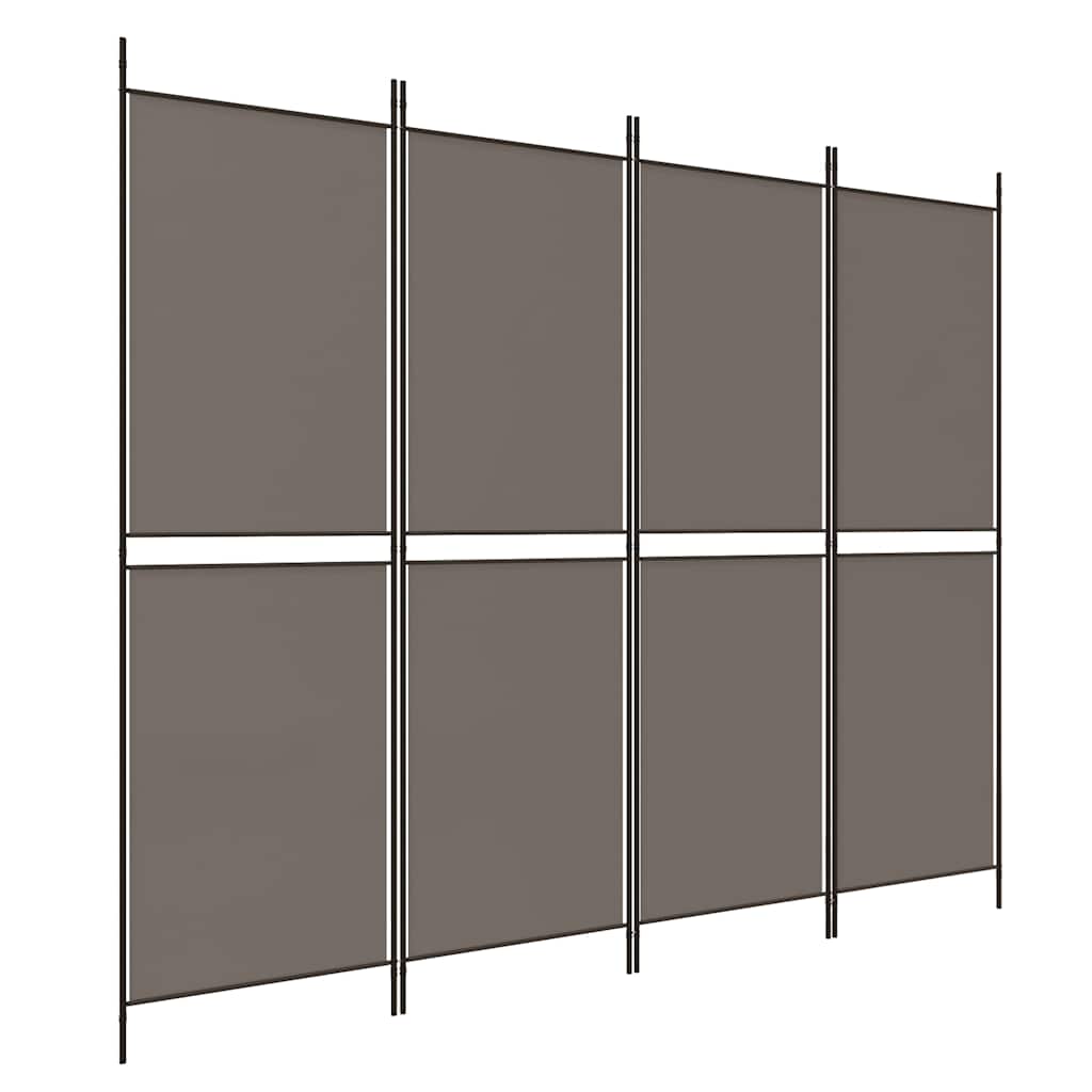 4 paneles antracitszürke szövet térelválasztó 200x220 cm