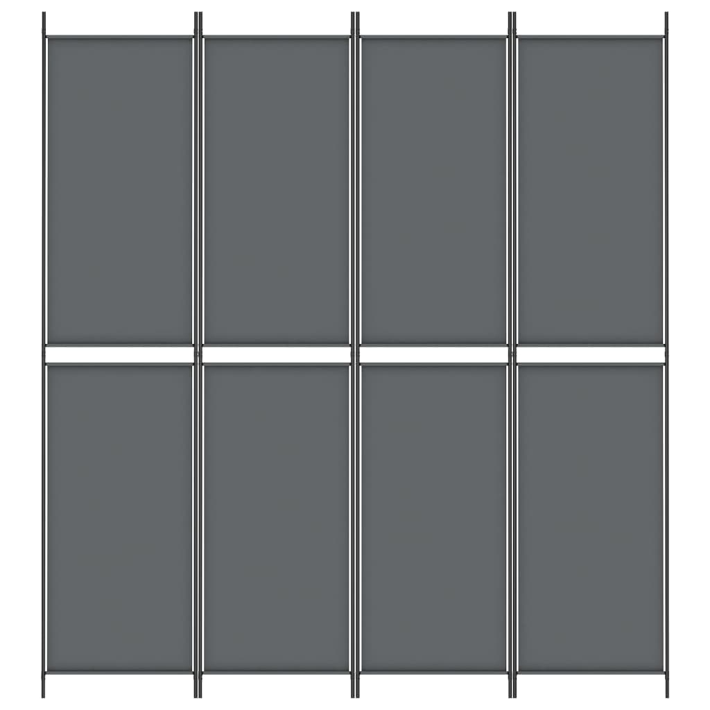 4 paneles antracitszürke szövet térelválasztó 200x220 cm