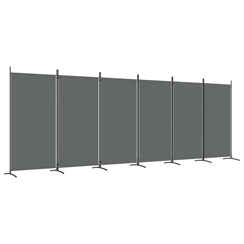 6 paneles antracitszürke szövet térelválasztó 520x180 cm 6 paneles antracitszürke szövet térelválasztó 520x180 cm