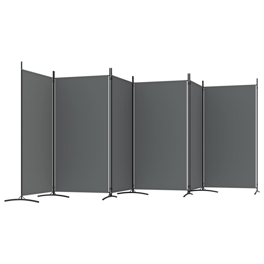 6 paneles antracitszürke szövet térelválasztó 520x180 cm 6 paneles antracitszürke szövet térelválasztó 520x180 cm